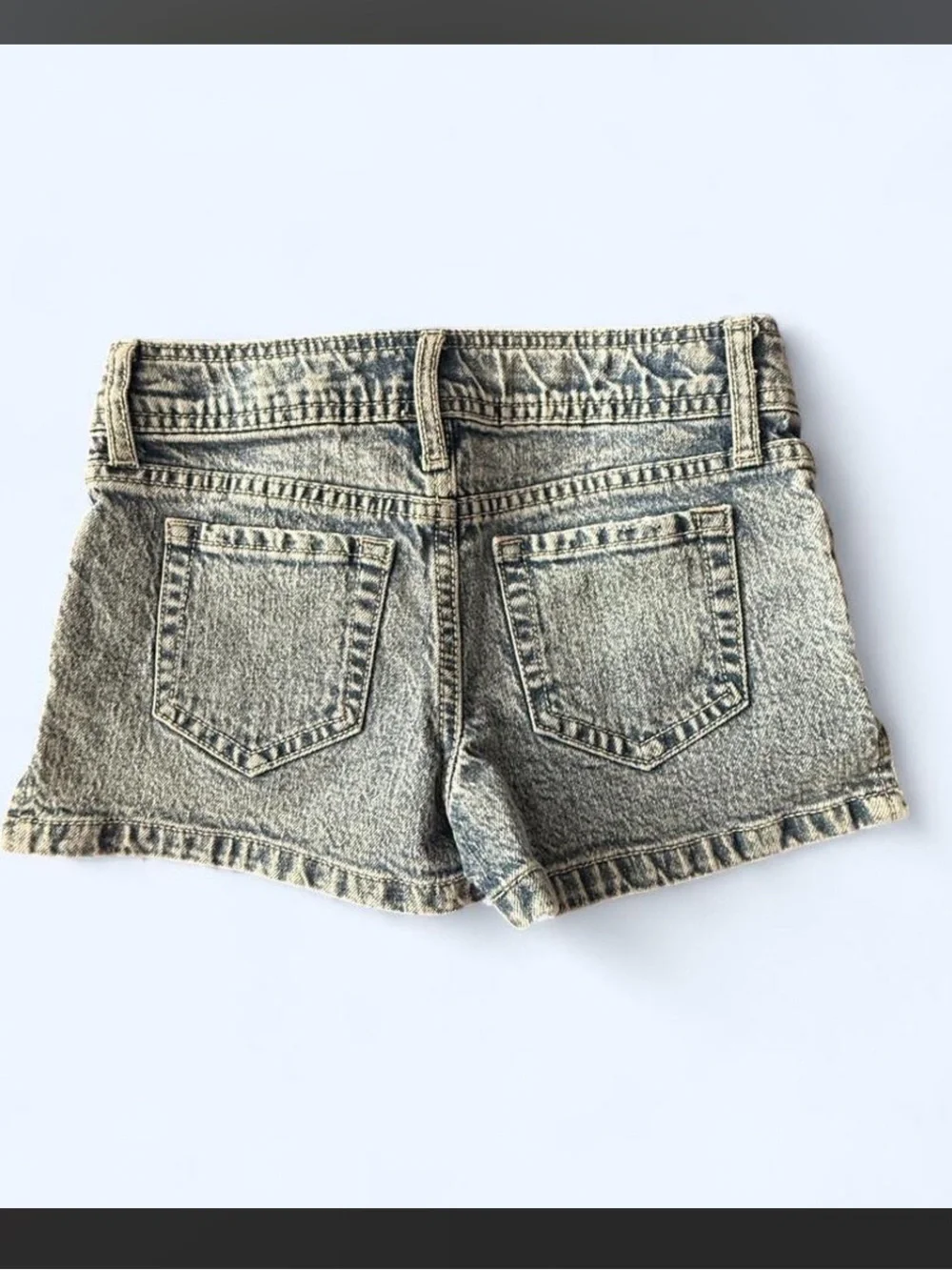 Youth art class Girls' Acid Wash Denim Shorts - Light Blue/dark blue size 6/7